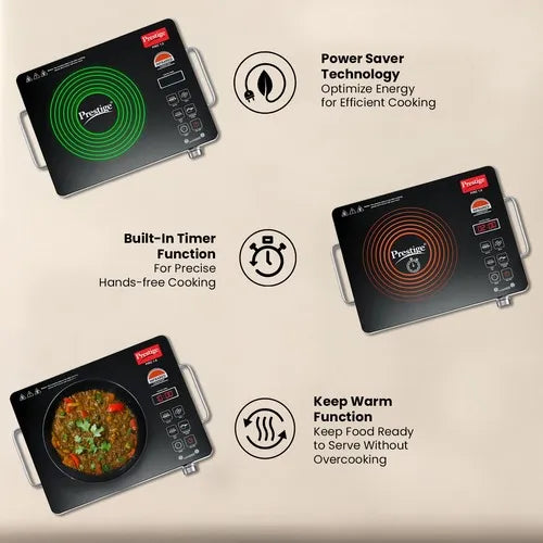 Prestige PIRC 1.0 2200W Infrared Cooktop – Indian Menu Options, Timer & Adjustable Temperature Control