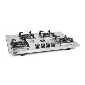 Glen CT1054UTTNDTSS 4 Burner Ultra Tuff Stainless Steel Gas Stove with High-Efficiency Forged Brass Burners, Top Knobs & Manual/Auto Ignition
