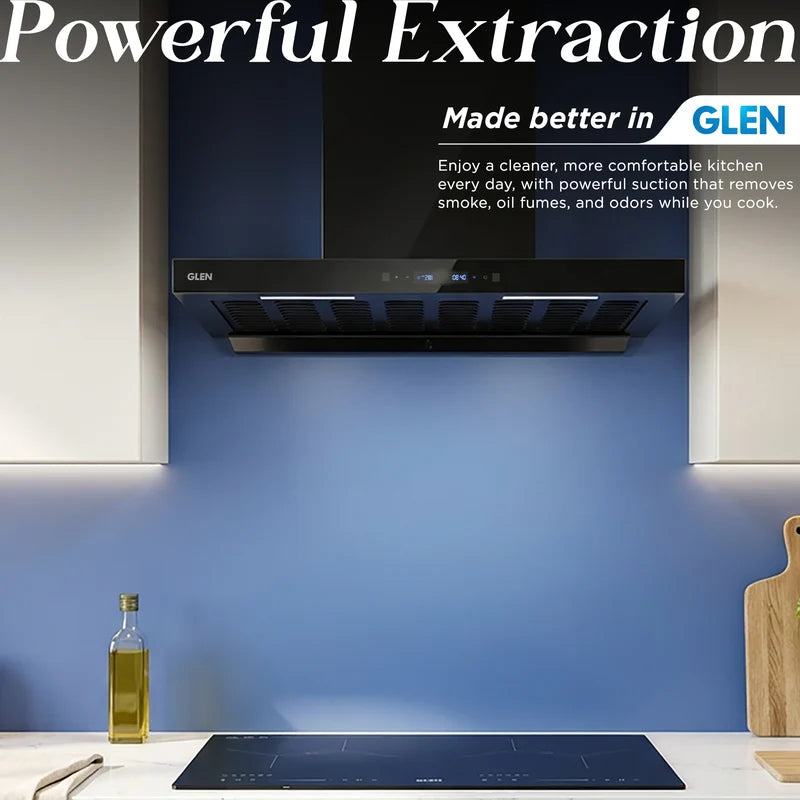 Glen CH6052BLDCAC 60/76/90cm Auto Clean Filterless Kitchen Chimney – 1600 m³/h, Inverter Technology & BLDC Motor