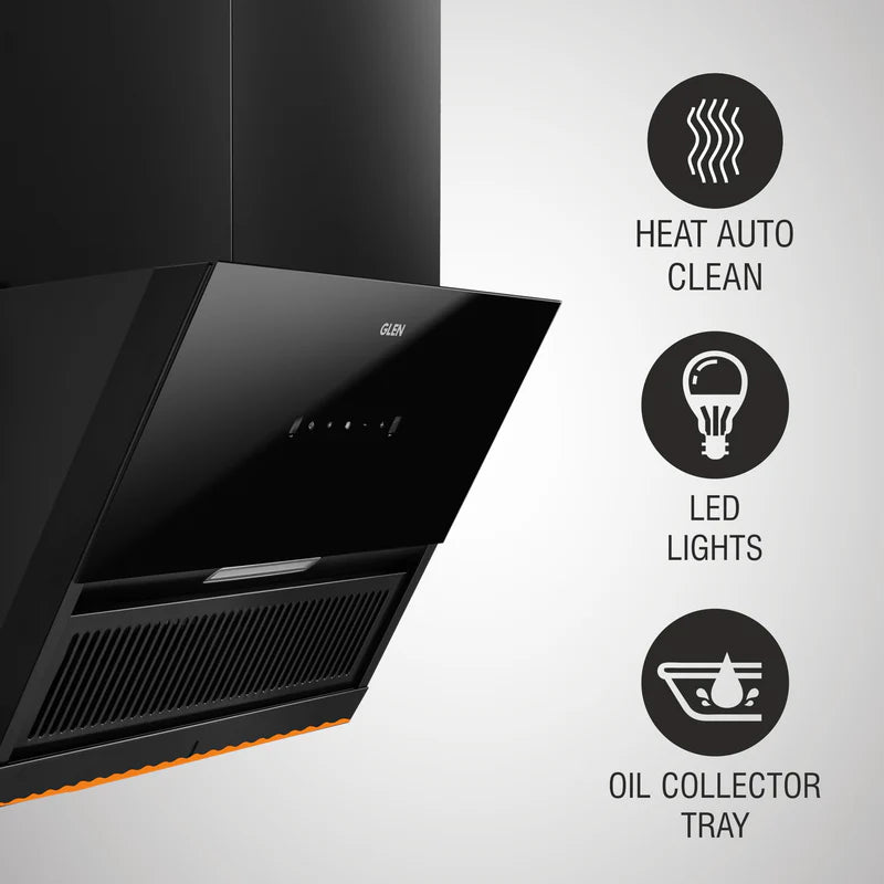 Glen CH 6064 AC 60/90cm Auto Clean Glass Filterless Kitchen Chimney – 1200 m³/h, Motion Sensor & Touch Control