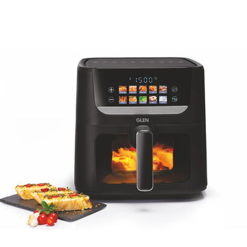Glen SA3064FT 6 Litre Digital Air Fryer with 10 Preset Menus, Touch Control, Adjustable Timer & Temperature – 1500W, Black