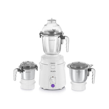 Sujata Dynamix 900W Heavy-Duty Mixer Grinder – 22,000 RPM, 3 Stainless Steel Jars, 90-Minute Operation – White & Black