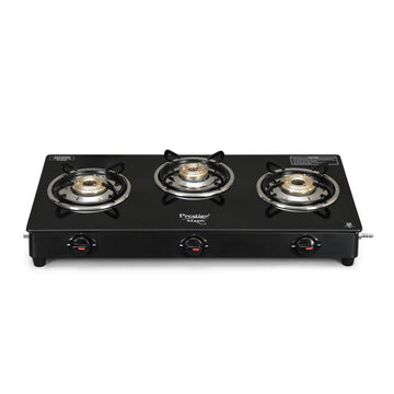 Prestige Magic Plus GTMP-02 2-Burner Gas Stove – Toughened Glass Top with Tri-Pin Brass Burners