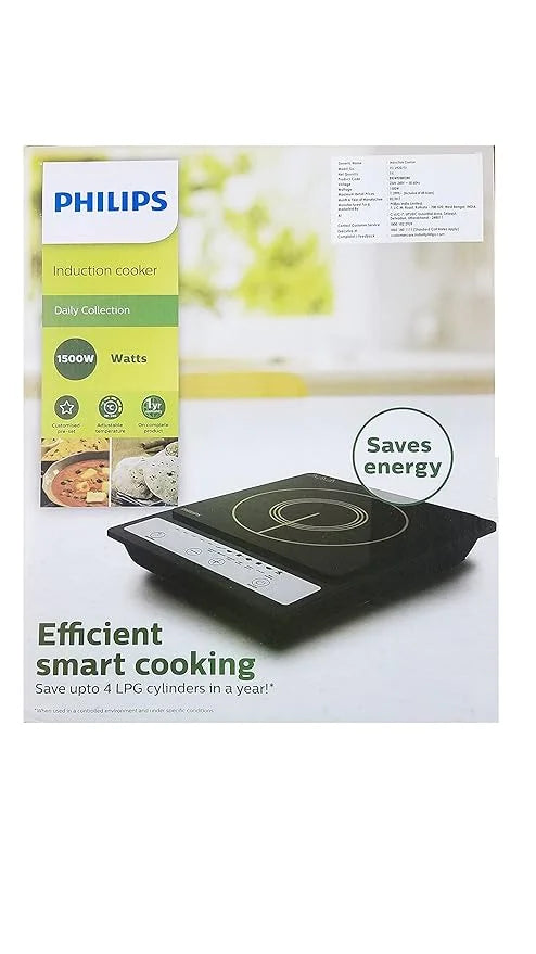 Buy Philips Induction Cooktop with Push Button | 1500 Watt | Black (HD4920/00)