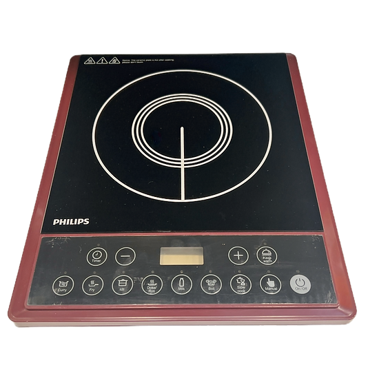 Buy Philips 2000w induction cooktop with push button | Maroon (HD4994/00)