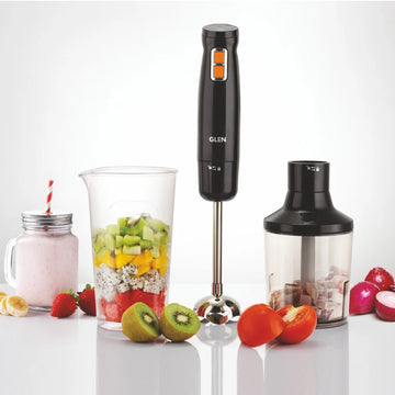 Glen Electric Turbo Hand Blender Chopper | 350W with Stainless Steel Arm | Black (SA4063)