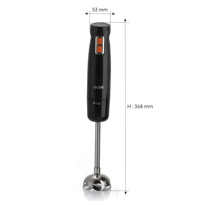 Glen Electric Turbo Hand Blender Chopper | 350W with Stainless Steel Arm | Black (SA4063)