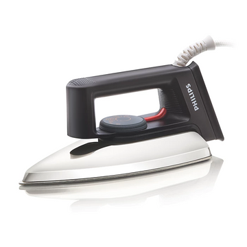 Philips Dry Iron 750 Watt | Temperature Control for All Fabrics | Black (HD1134/28)