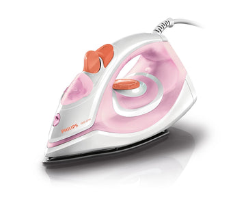 Philips Easy Speed Steam Iron with Non-Stick Soleplate | 1300 Watt | Pink (Gc1920/28)