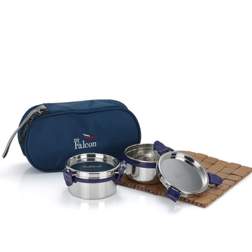 Pdd Falcon Stainless Steel EcoNxt Lunch Box with Insulated Bag | Set of 2 | Multiple sizes