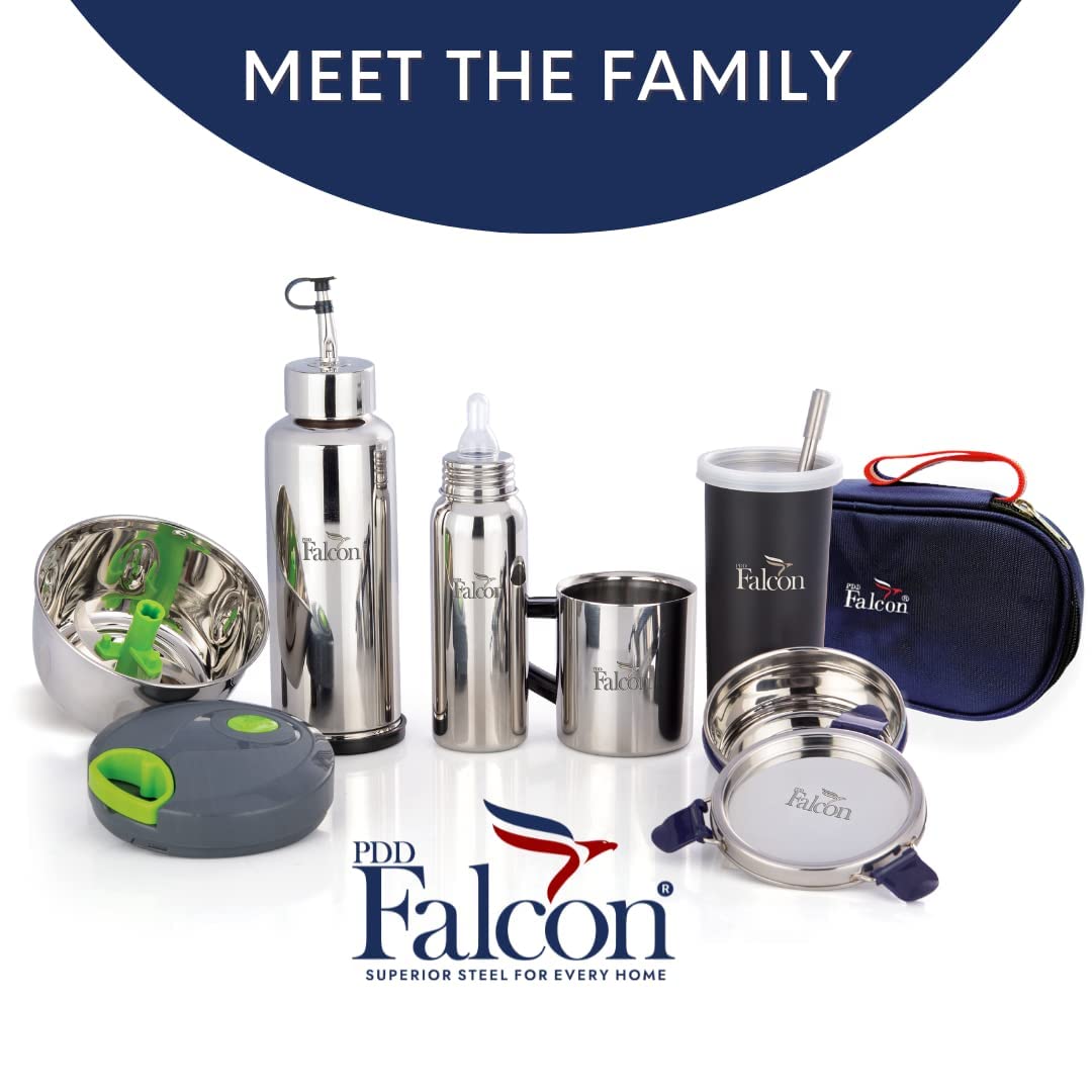 Pdd Falcon Stainless Steel EcoNxt Lunch Box with Insulated Bag | Set of 2 | Multiple sizes