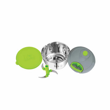 PddFalcon Vegetable Chopper with 3 Stainless Steel Blades and Storage lid | 450ml Green