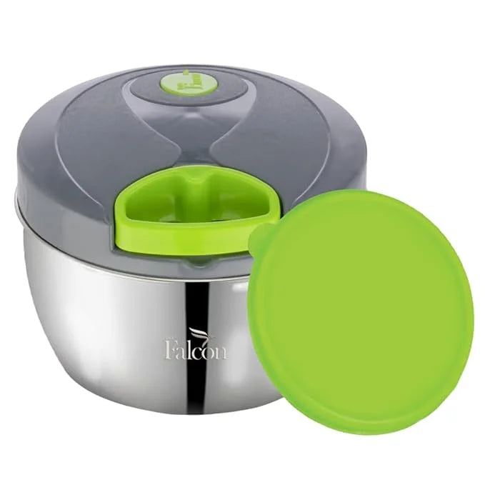 PddFalcon Vegetable Chopper with 3 Stainless Steel Blades and Storage lid | 450ml Green