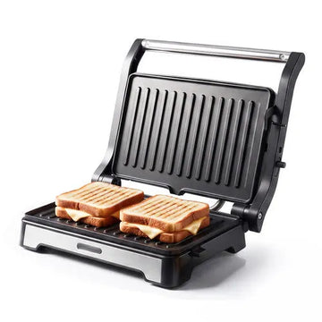 Prestige Flexi Grill 180 – 1000W Stainless Steel Electric Grill with 180° Opening & Oil Drip Collector