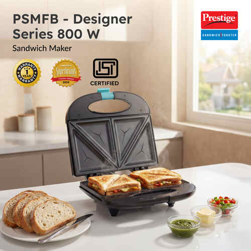 Prestige PSMFB (D) Designer Series Sandwich Toaster – 800W Fixed Plate Non-Stick Sandwich Maker