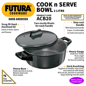 HARD ANODISED COOK-N-SERVE BOWL