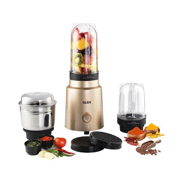 Glen Active Blender, Mixer, Grinder 20000 RPM with 3 Jars, 1 SS Grinder Jar, 2 Jars - Gold (4048 BG CG)
