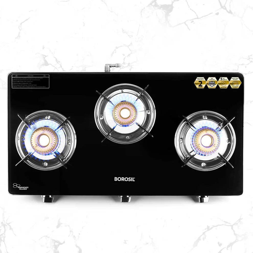 Borosil Magnum 3 Burner Glass Top Gas Stove