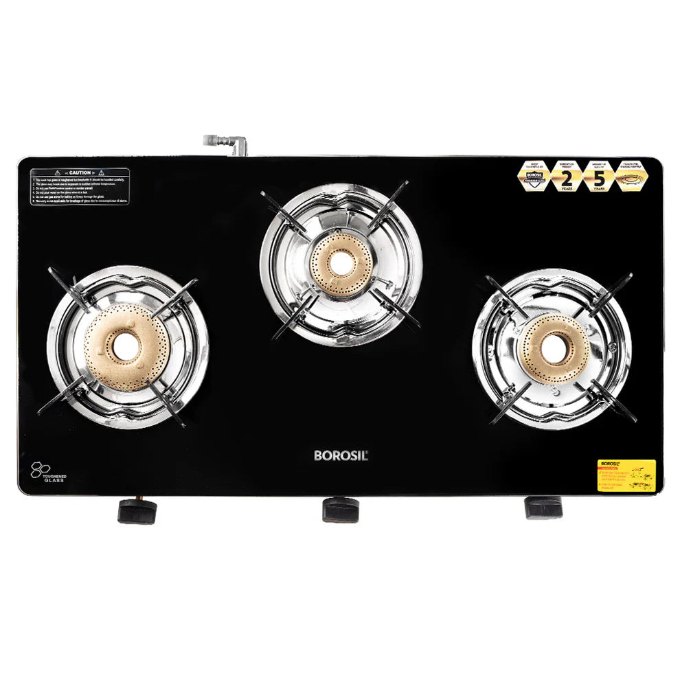 Borosil Blaze 3 Burner Glass Top Gas Stove