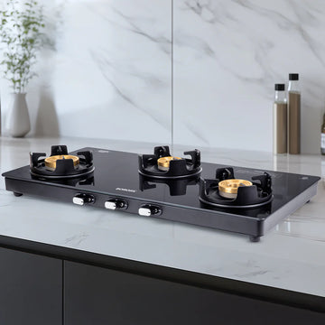 Borosil Flame Star 3 Burner Glass Top Gas Stove
