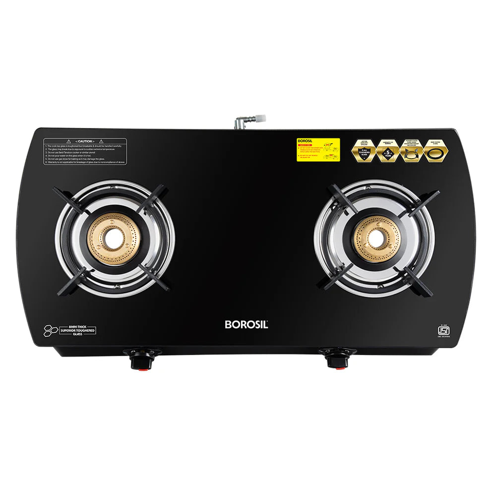 Borosil Prima 2 Burner Glass Top Gas Stove