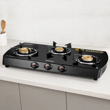 Borosil Prima 3 Burner Glass Top Gas Stove