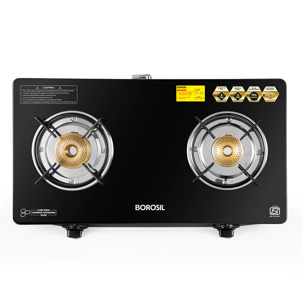 Borosil Energia 2 Burner Glass Top Gas Stove