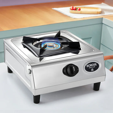 Borosil Smart Flame Single Burner Stainless Steel Gas Stove