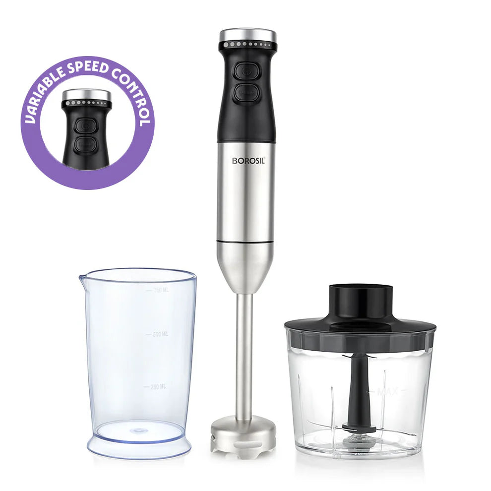 Borosil Smart Blend 800W Hand Blender with Chopper