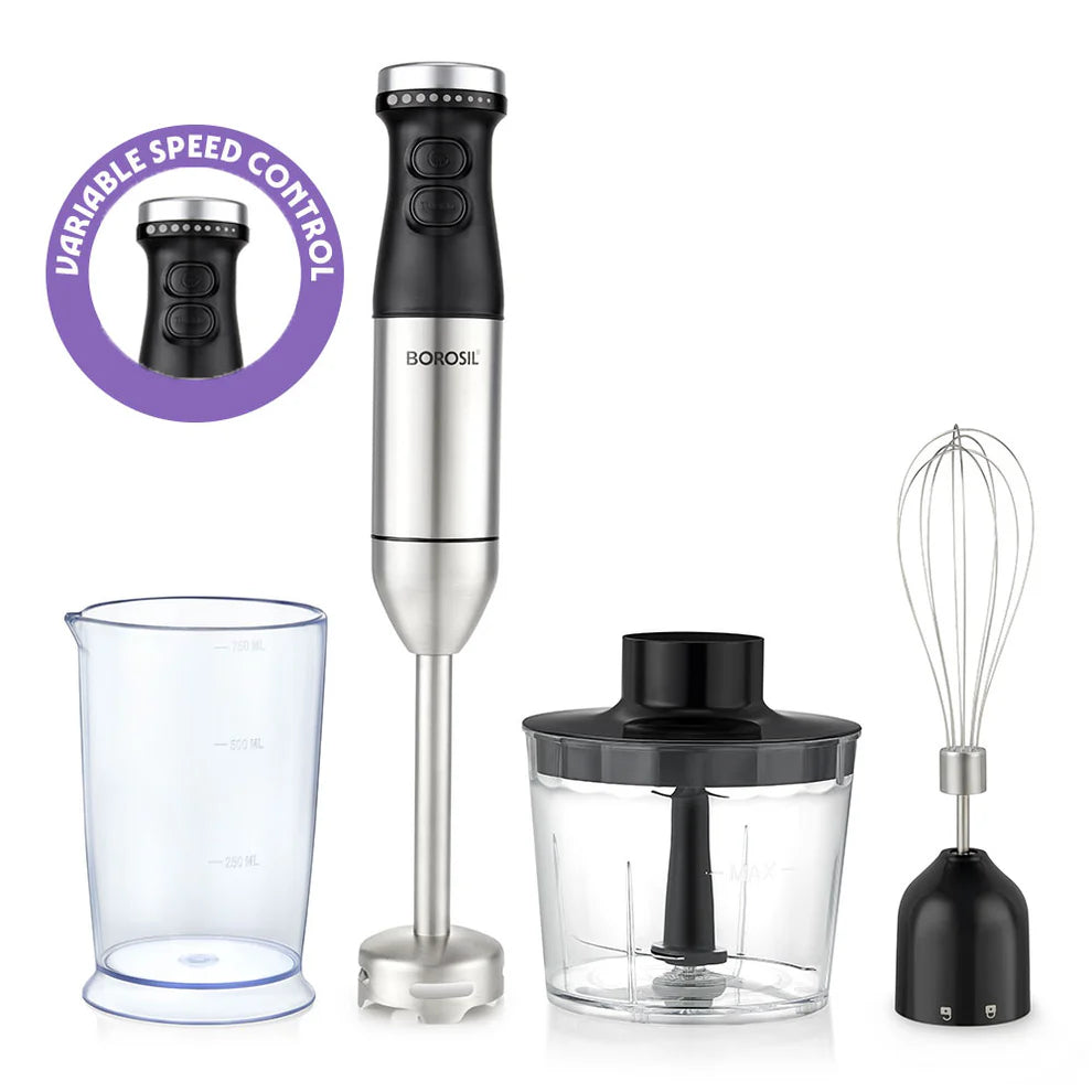 Borosil SmartBlend 800W Hand Blender with Chopper & Whisk