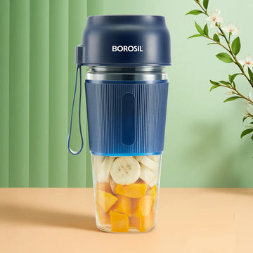 Borosil NutriGrip 40W Portable Blender – Blue
