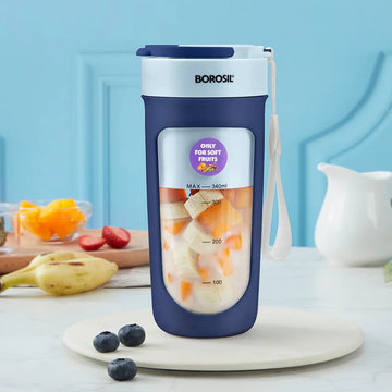 Borosil NutriSip 40W Portable Blender – Blue