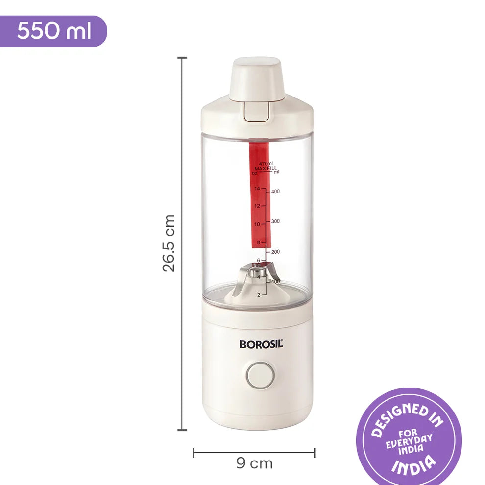Borosil NutriMate 75W Portable Blender with Grinder