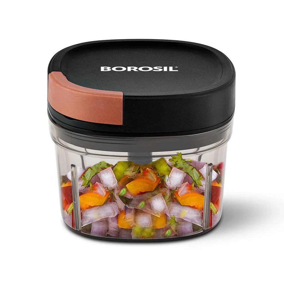 Borosil EazyPull 600 ml Manual Chopper with 3 Blades