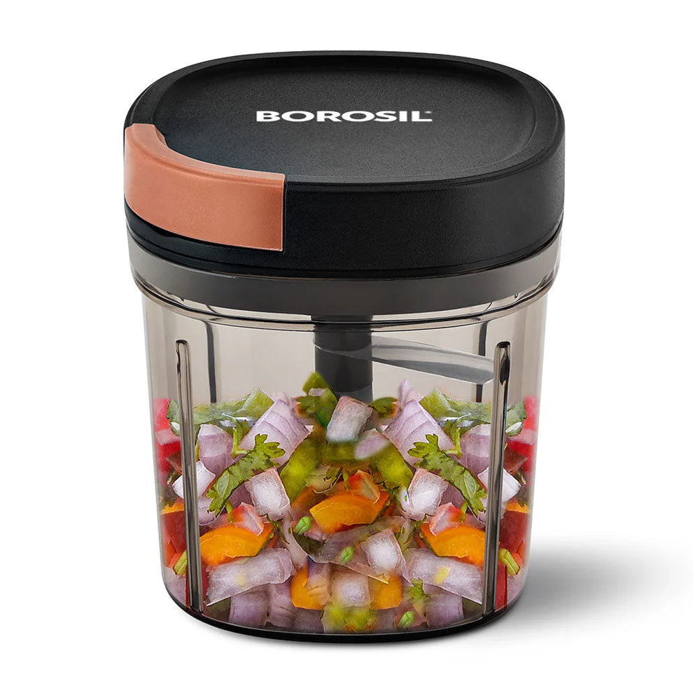 Borosil EazyPull 900 ml Manual Chopper with 6 Blades
