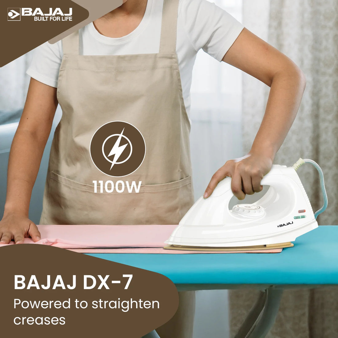 Bajaj DX 7 Dry Iron | Non-Stick Soleplate with Temperature Control