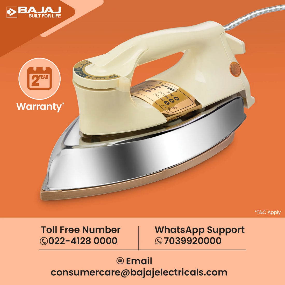Bajaj Iron Majesty DHX 9 Heavy Weight Dry Iron