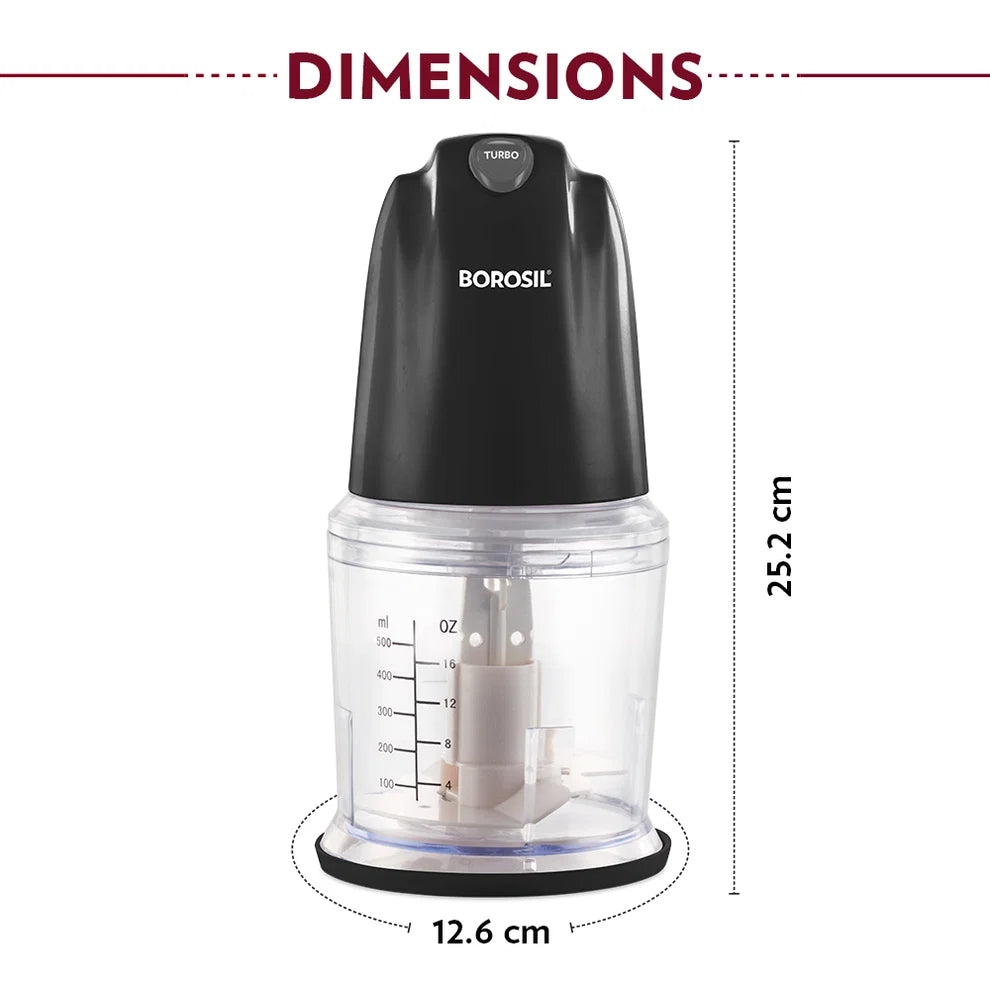 Borosil Chef Delite 260W Electric Vegetable Chopper - 500ml