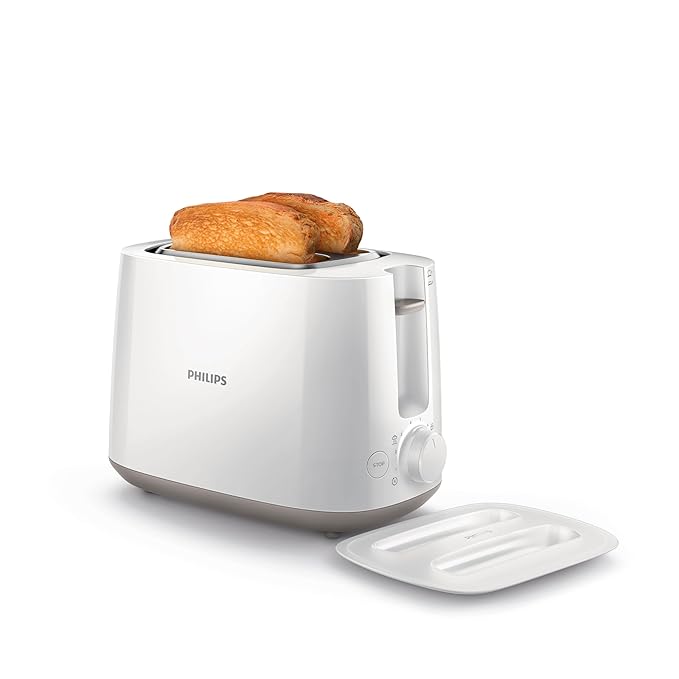 Philips HD2582/00 Two Slice Pop-Up Toaster | 830W with Bun Warmer