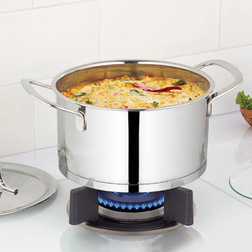 Borosil Cookfresh Stainless Steel Casserole with Lid – 1.6 L, Tri-Ply Base, Induction Compatible