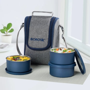 Borosil Carrymore Microwave-Safe Lunch Box Set of 3