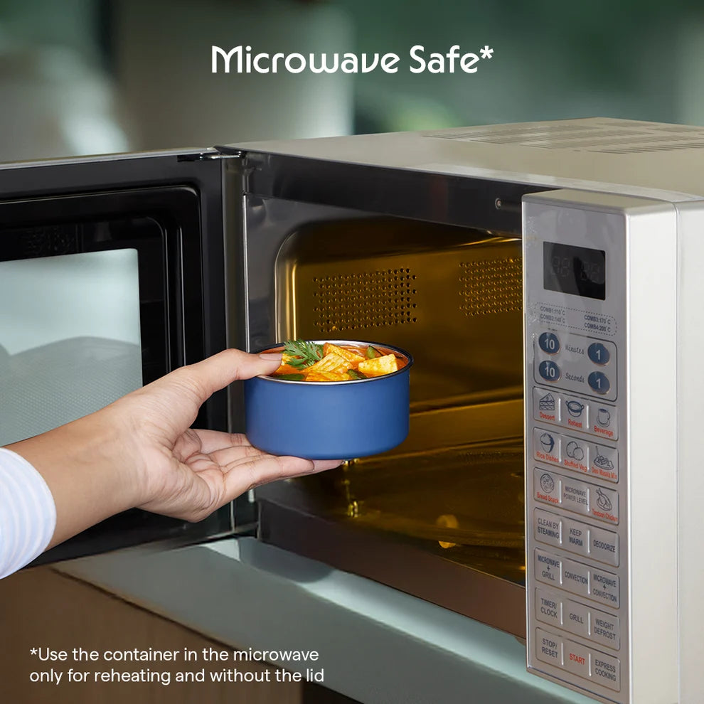 Borosil Carrymore Microwave-Safe Stainless Steel Lunch Box Set of 4