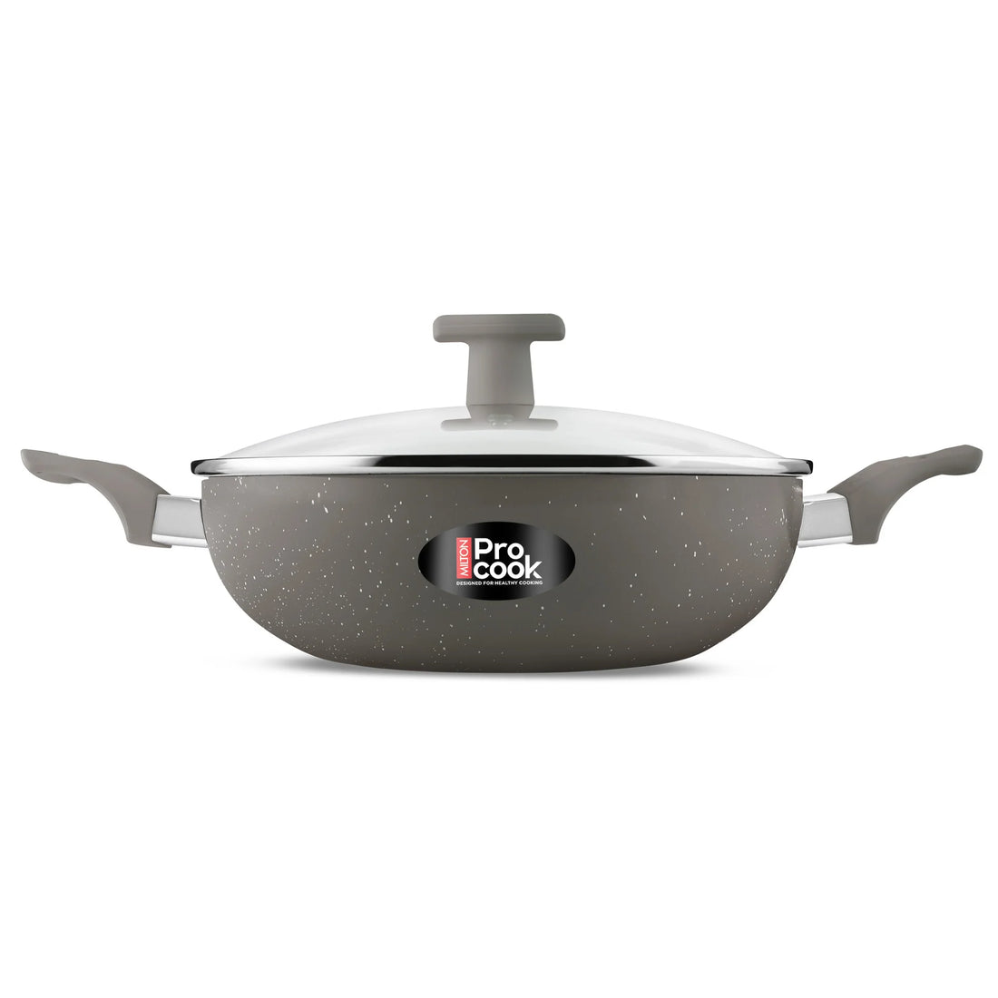 Milton ProCook Ceramic Non-Stick Kadhai with Lid | Korean Ceramic Coating