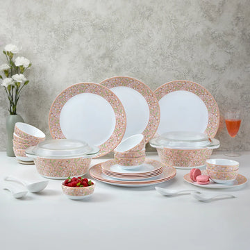 Borosil Larah Elsa Premia Dinner Set with Toughened Opal Glass
