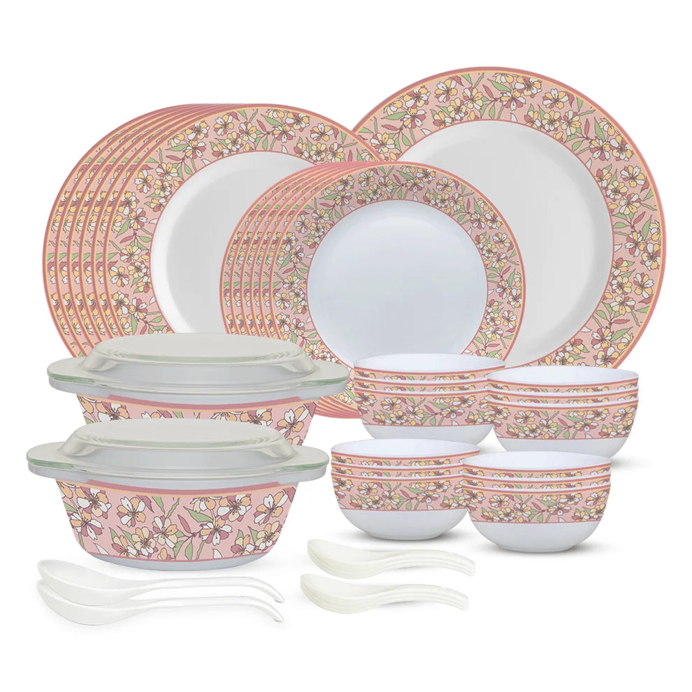 Borosil Larah Elsa Premia Dinner Set with Toughened Opal Glass
