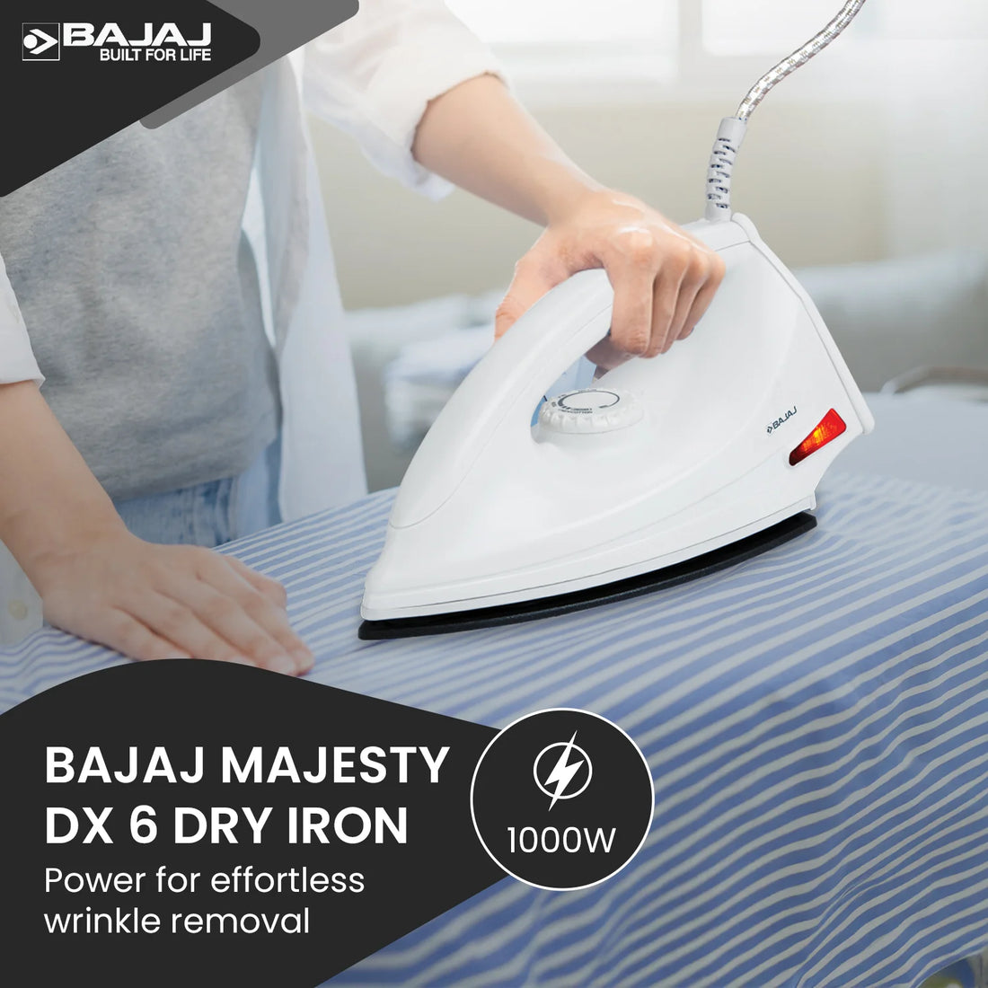 Bajaj DX 6 Bajaj Iron 1000W Light weight Dry Iron
