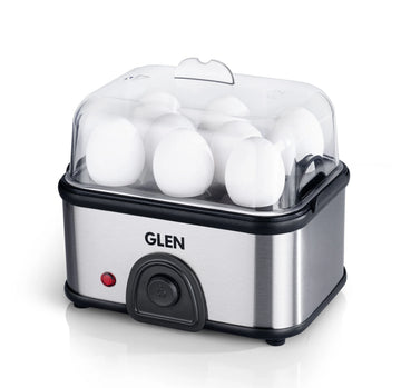 Glen Egg Boiler Steamer SA3036EBS, 8 Eggs Capacity Auto Shut-Off with Vegetable Steaming Rack
