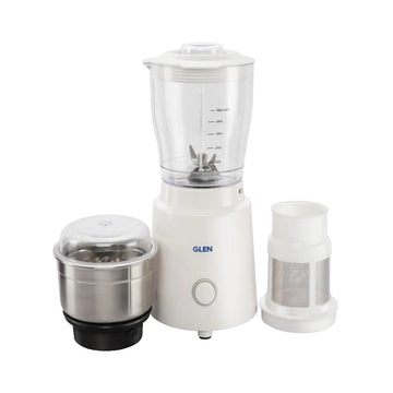 Glen Mini Blender Grinder 350W | 500ml Blender Jar & Stainless Steel Grinder Jar, White (4045BG)