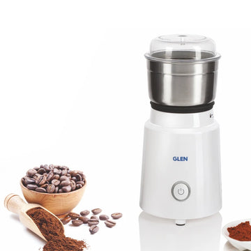 Glen Electric Mini Grinder 350W, 50g Stainless Steel Jar, White (4045 NG)