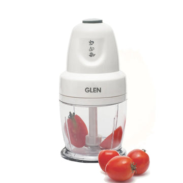 Glen Electric Vegetable Chopper 250W with 400 ml Bowl, SS Blades & Whisking Disc - (4043)